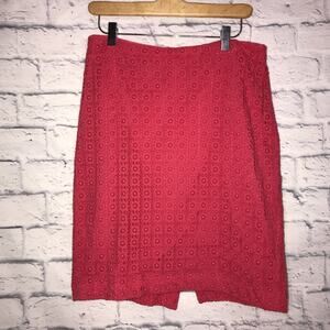 Pink Eyelet Petite Pencil Skirt